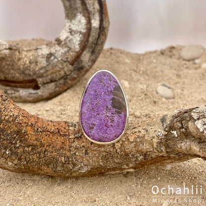 Purpuriet zilveren ring maat 57