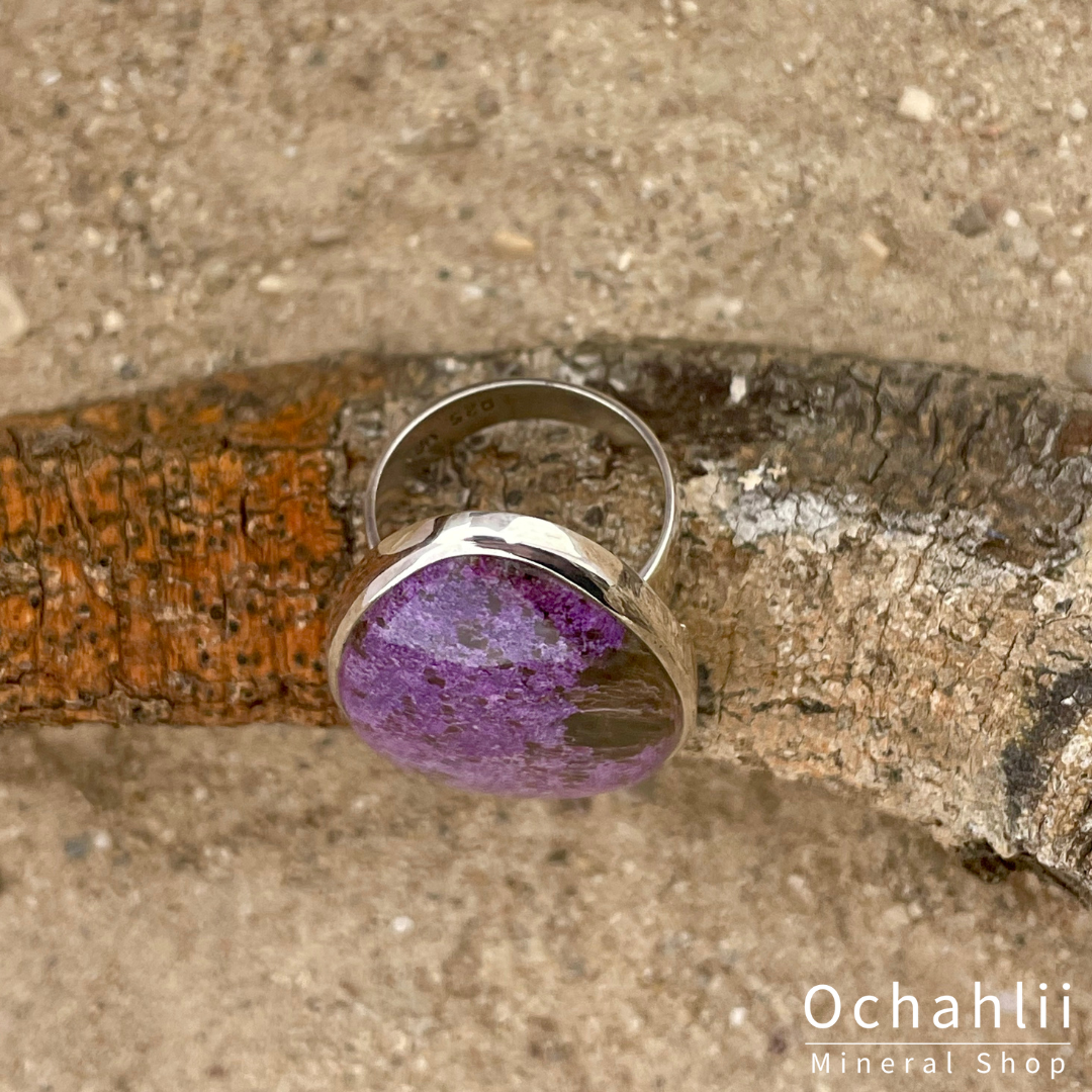 Purpuriet zilveren ring maat 57