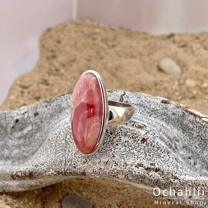 Rhodochrosiet  zilveren ring maat 55