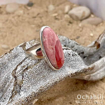 Rhodochrosiet  zilveren ring maat 55