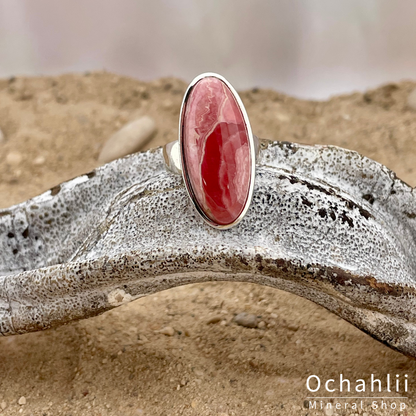 Rhodochrosiet  zilveren ring maat 55