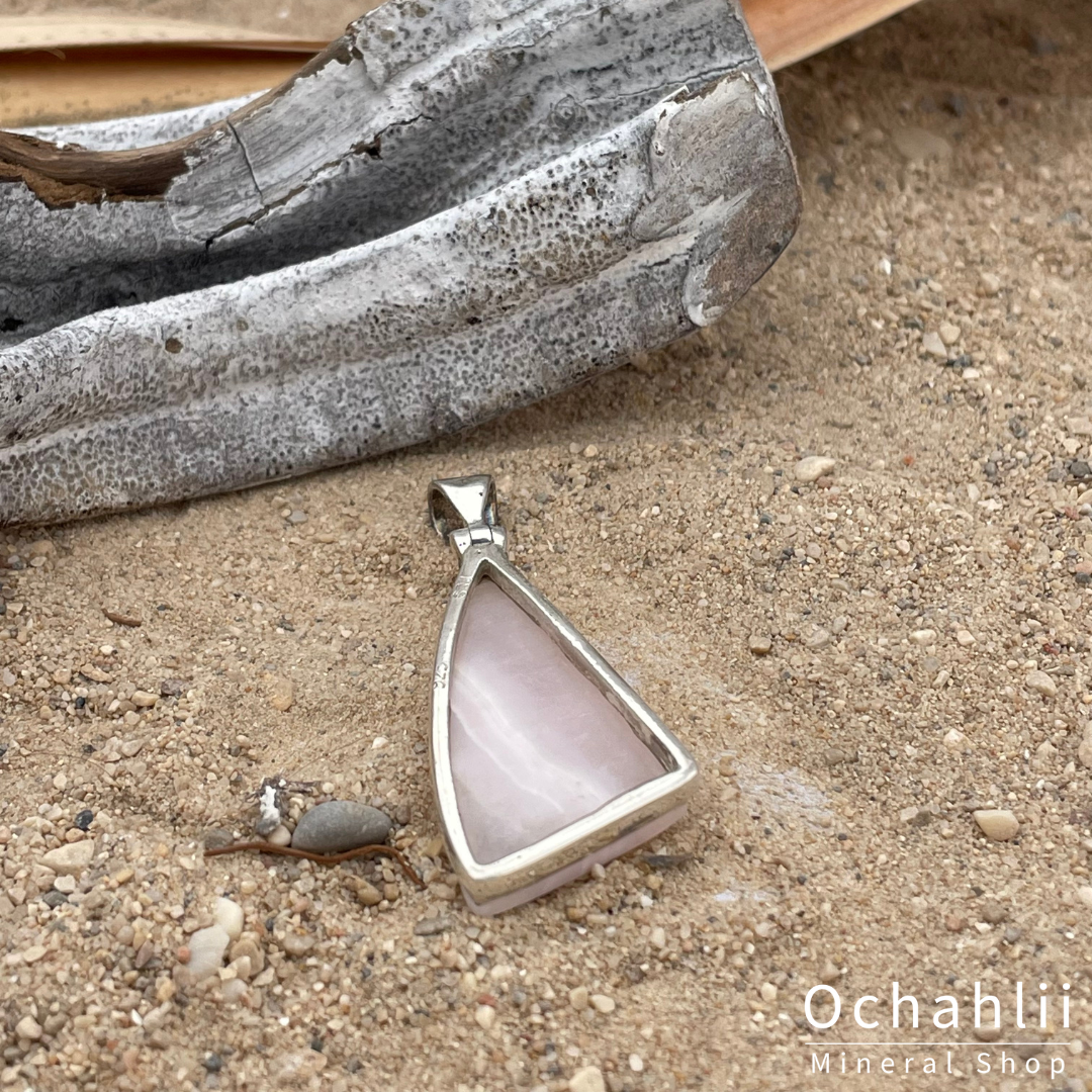 Roze Aragoniet zilveren hanger