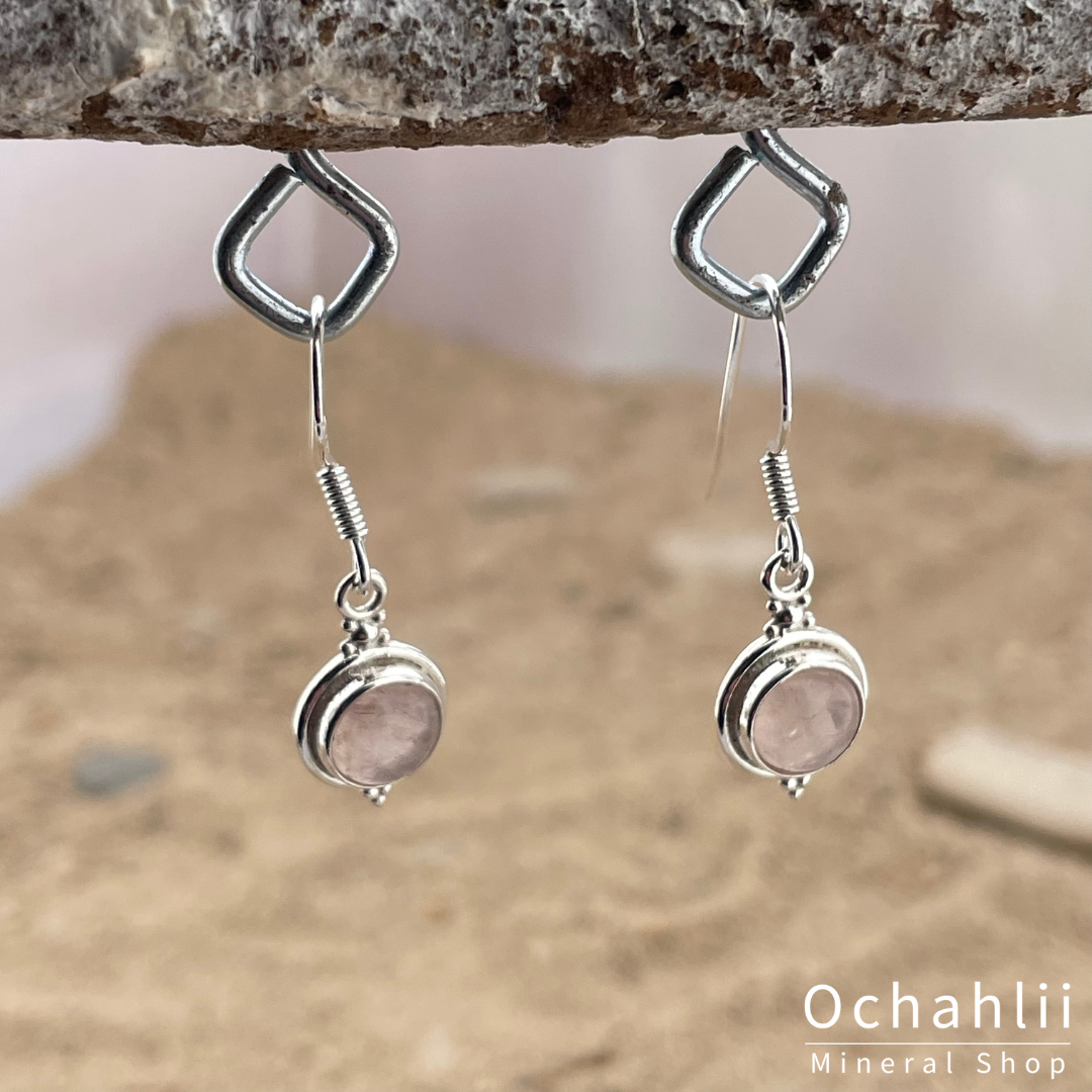 Pendientes de plata con rodocrosita