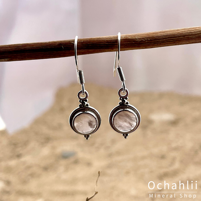 Pendientes de plata con rodocrosita