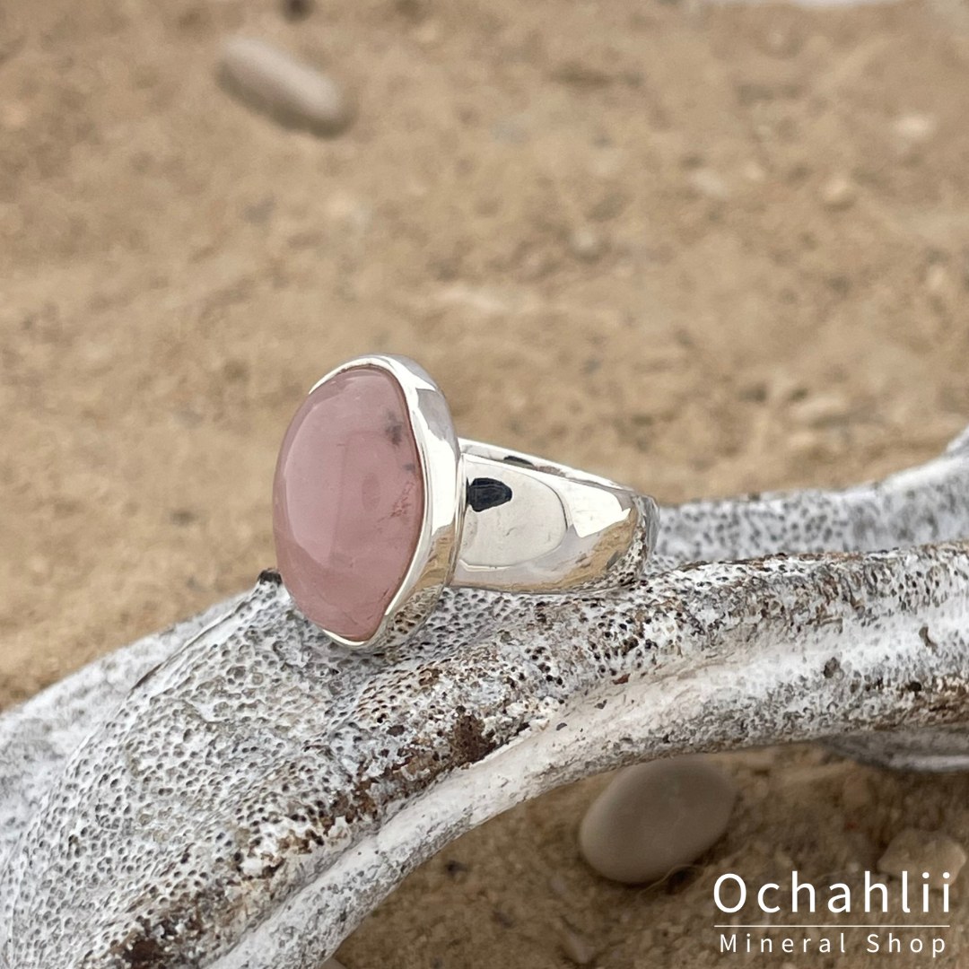 Anillo de plata con rodocrosita talla 52