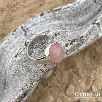 Anillo de plata con rodocrosita talla 52