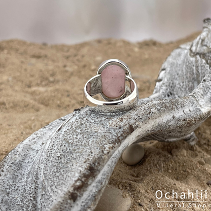 Anillo de plata con rodocrosita talla 52