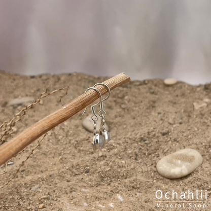 Rose quartz silver earrings 