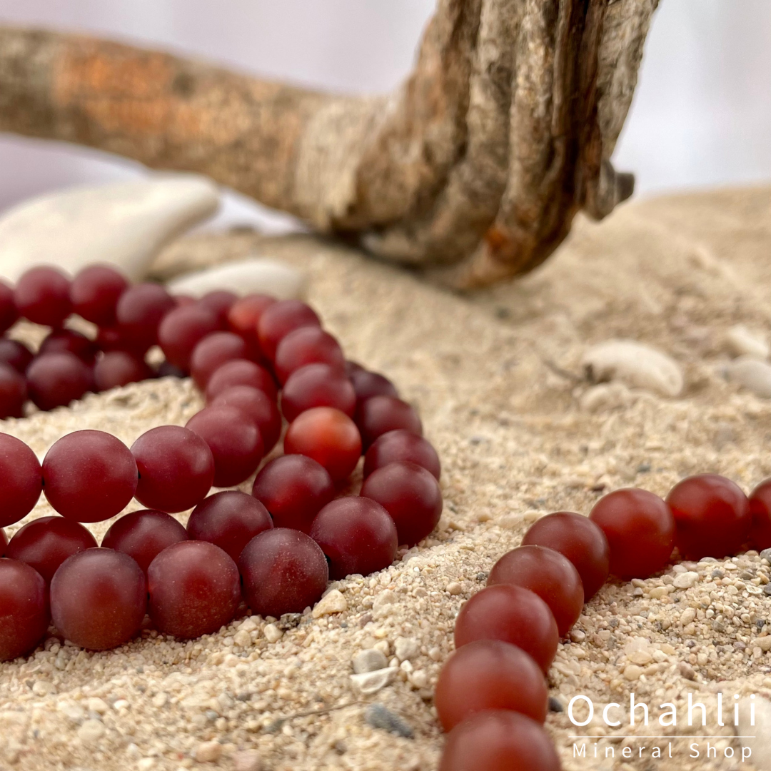 Bracelet cornaline foncé 8mm