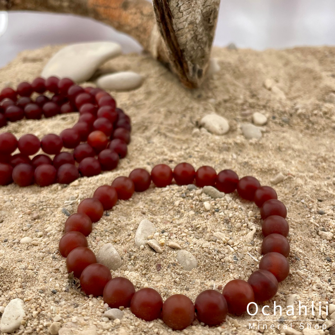 Bracelet cornaline foncé 8mm