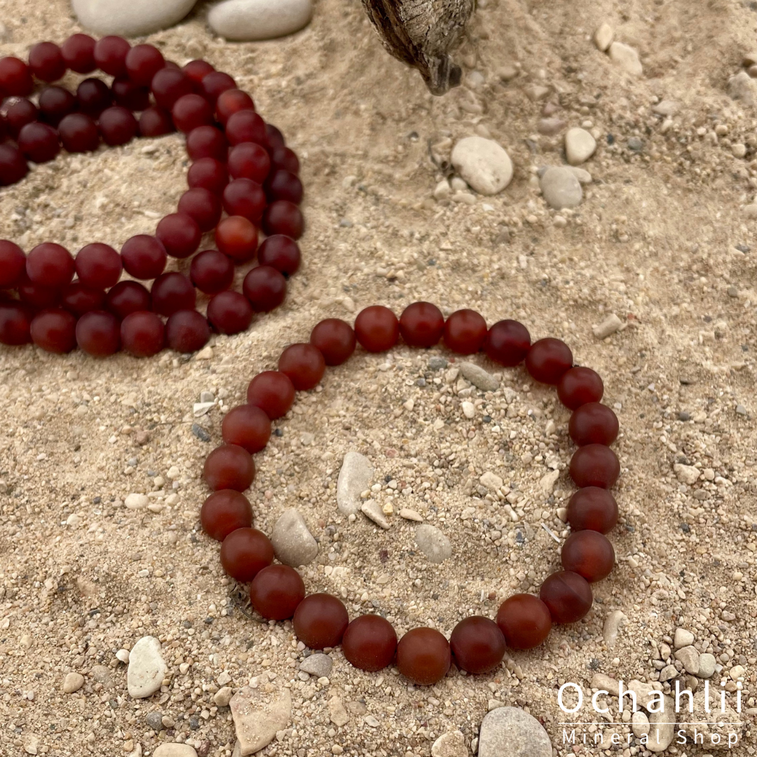 Bracelet cornaline foncé 8mm