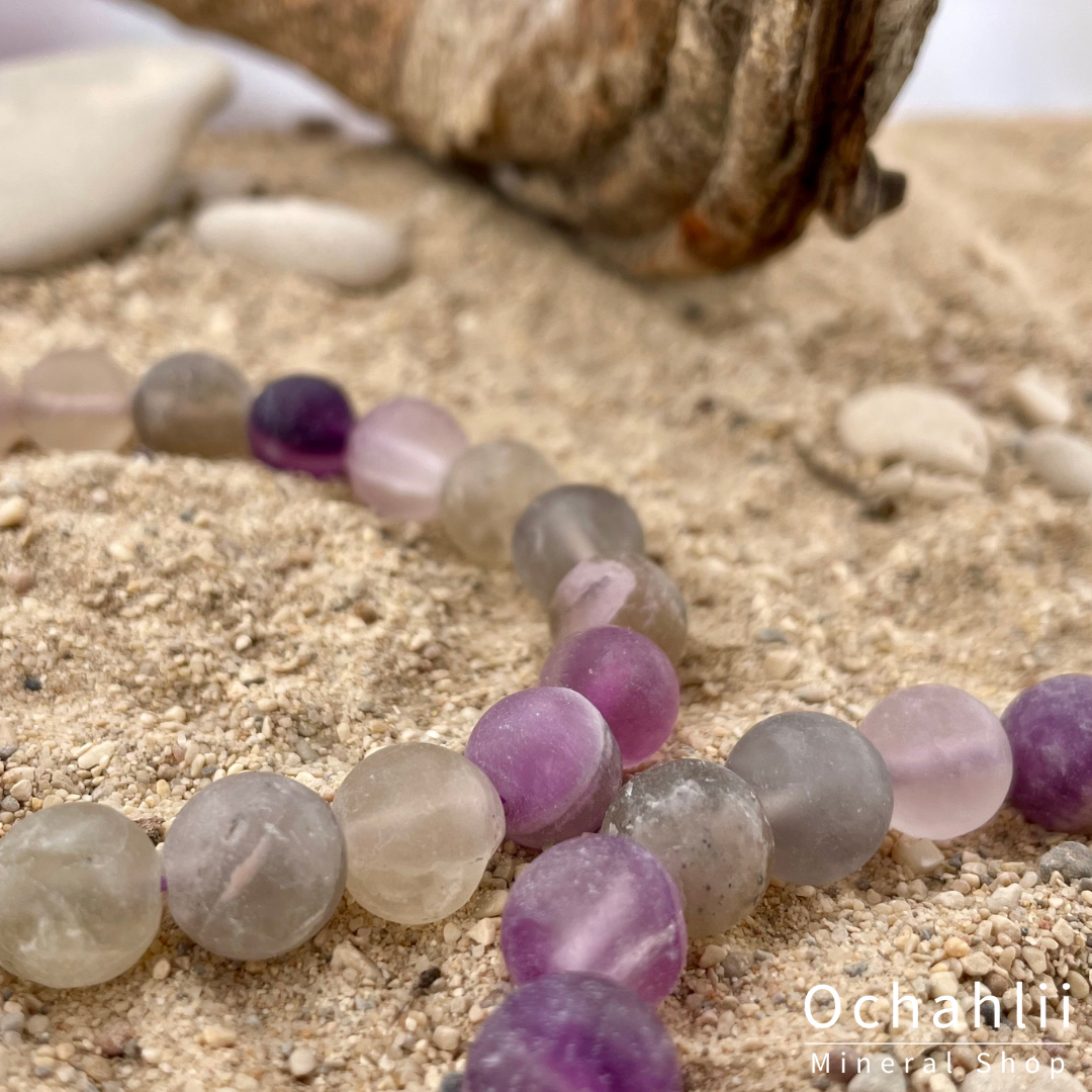 Bracelet fluorite violet 10mm mat