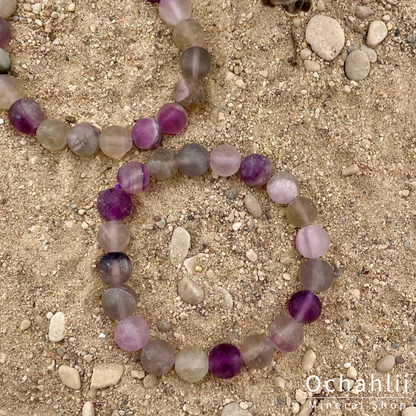 Bracelet fluorite violet 10mm mat