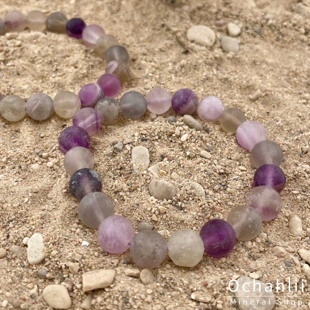 Bracelet fluorite violet 10mm mat