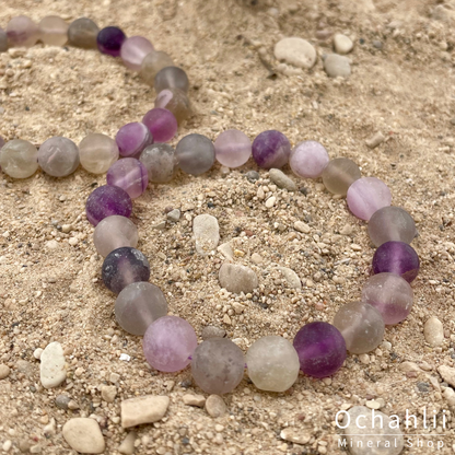 Bracelet fluorite violet 10mm mat