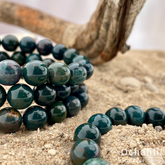 Heliotroop (Bloedjaspis) armband 10mm