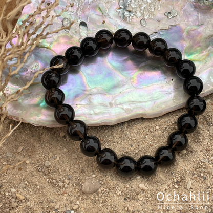 Pulsera de cuarzo ahumado de 8 mm