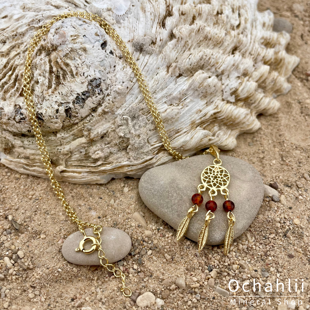 barnsteen hanger verguld zilver