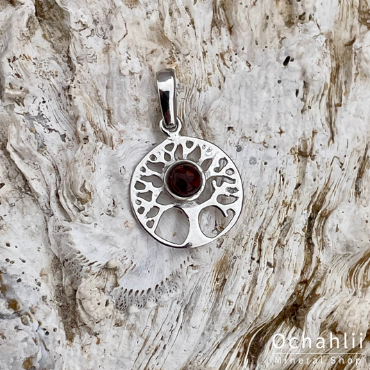 Pendentif en argent ambre (ambre)