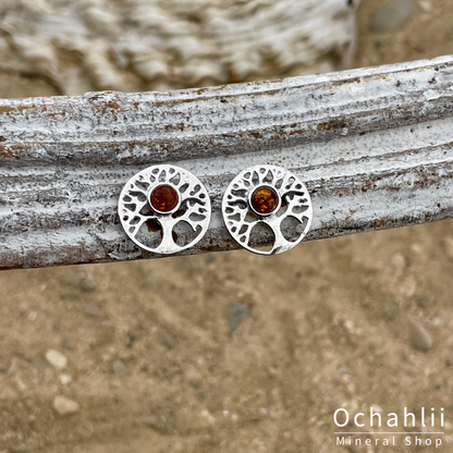 Pendientes de plata con ámbar