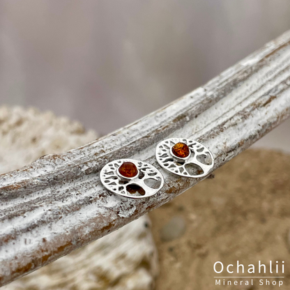 Pendientes de plata con ámbar