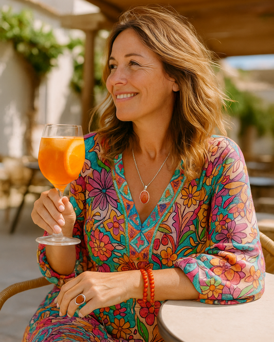 Colgante de carneola plateado