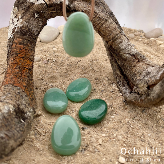 Aventurijn groen doorboorde hanger