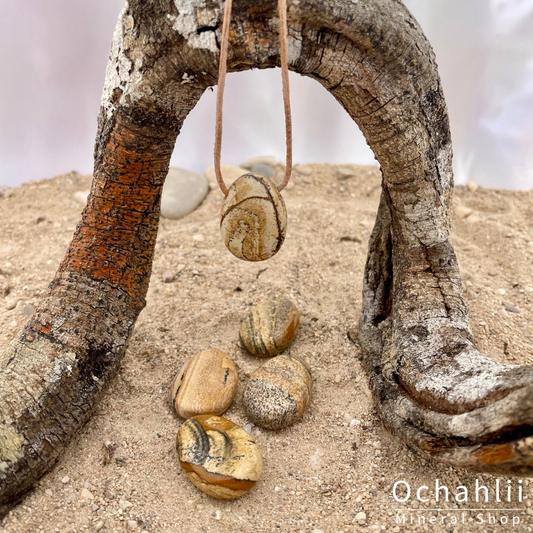 Jaspis Landschap doorboorde hanger