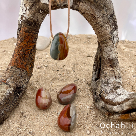 Jaspis Polychroom doorboorde hanger