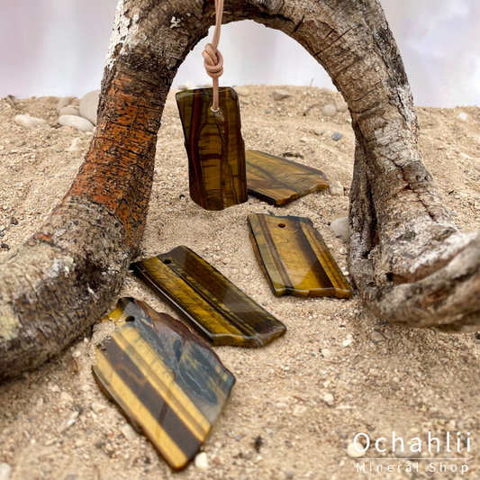 Tiger's eye pierced pendant