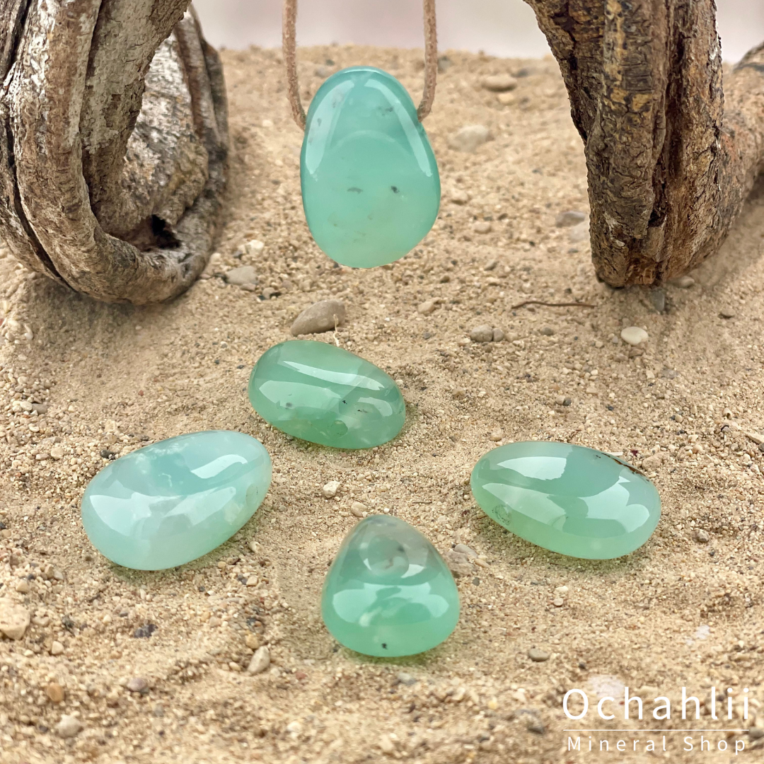 Chrysopraas doorboorde hanger TOP