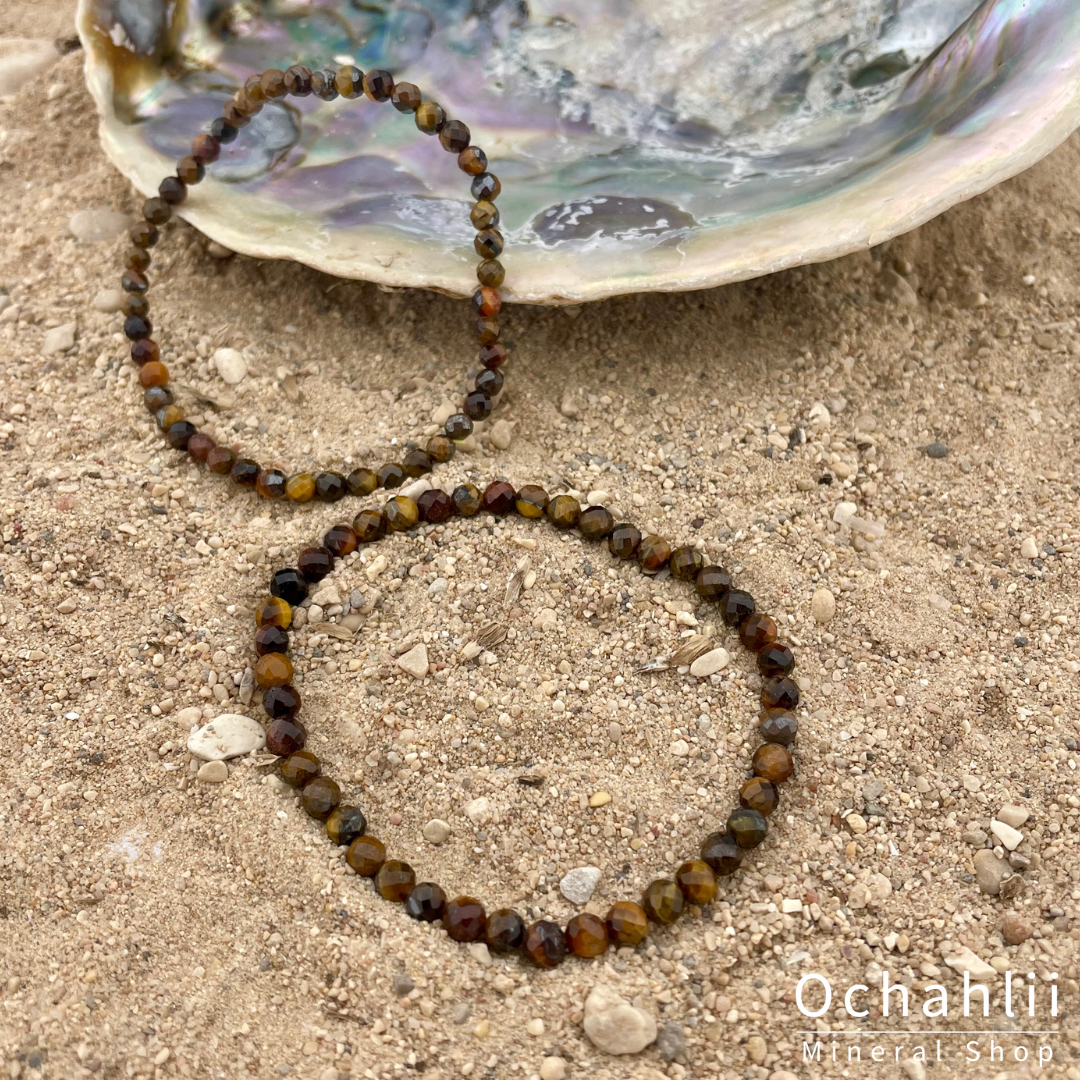 Bracelet oeil de tigre facette 4mm