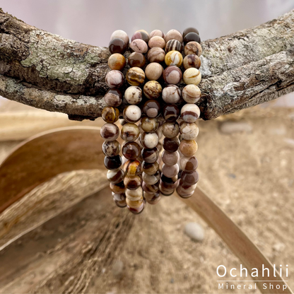 Jasper cappuccino bracelet 6mm