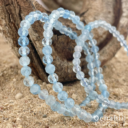 Aquamarine bracelet facet 4mm