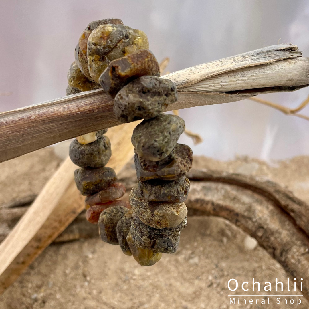 pulsera de ámbar en bruto