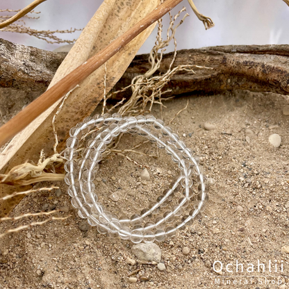 pulsera de cristal de roca 6 mm