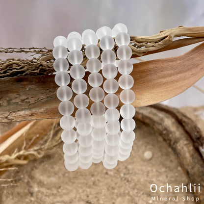 Bracelet cristal de roche 8 mm mat