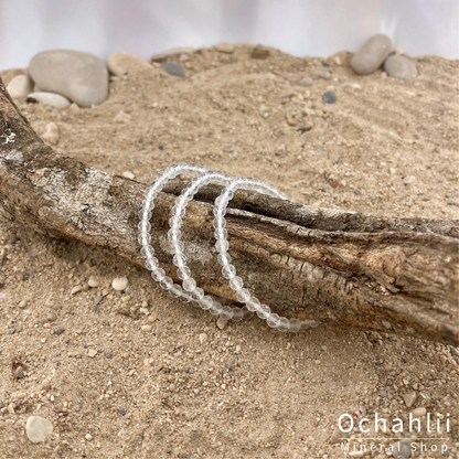 Bracelet cristal de roche facette 4 mm