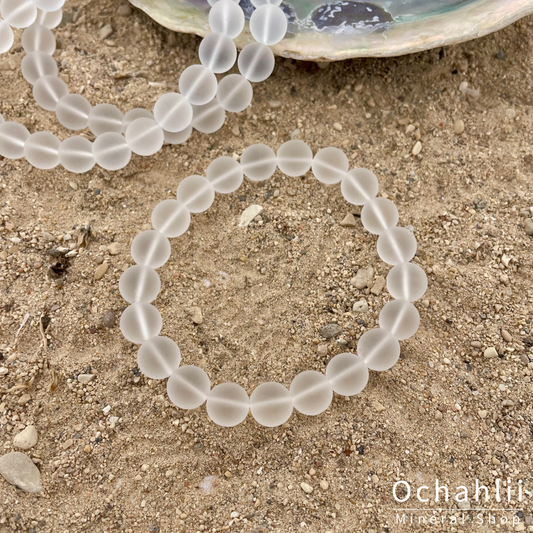 Bergkristal armband 10 mm mat