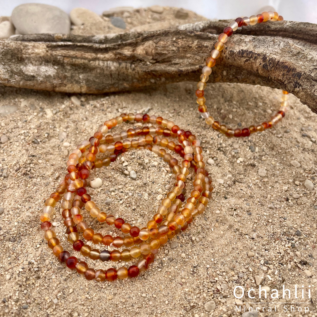 Bracelet cornaline 4mm