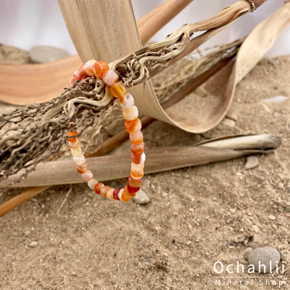 Bracelet agate cornaline facette 6mm