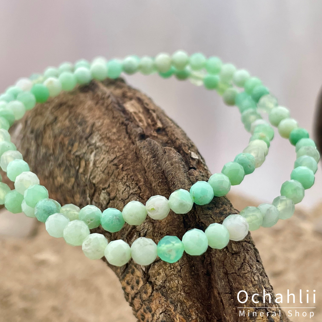 Bracelet chrysoprase facette 4mm