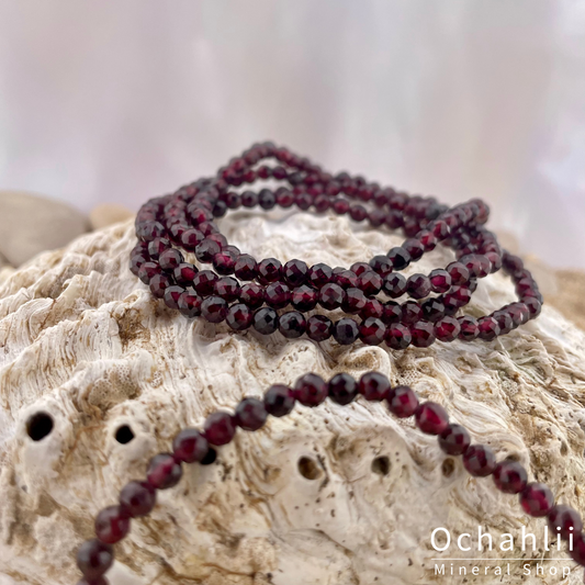 Bracelet grenat facette 4mm
