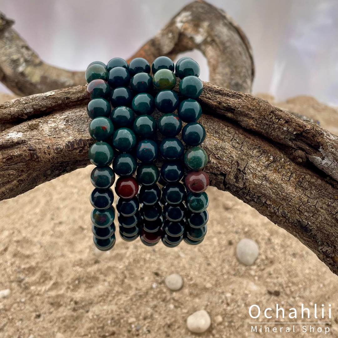 Heliotroop (Bloedjaspis) armband 8mm