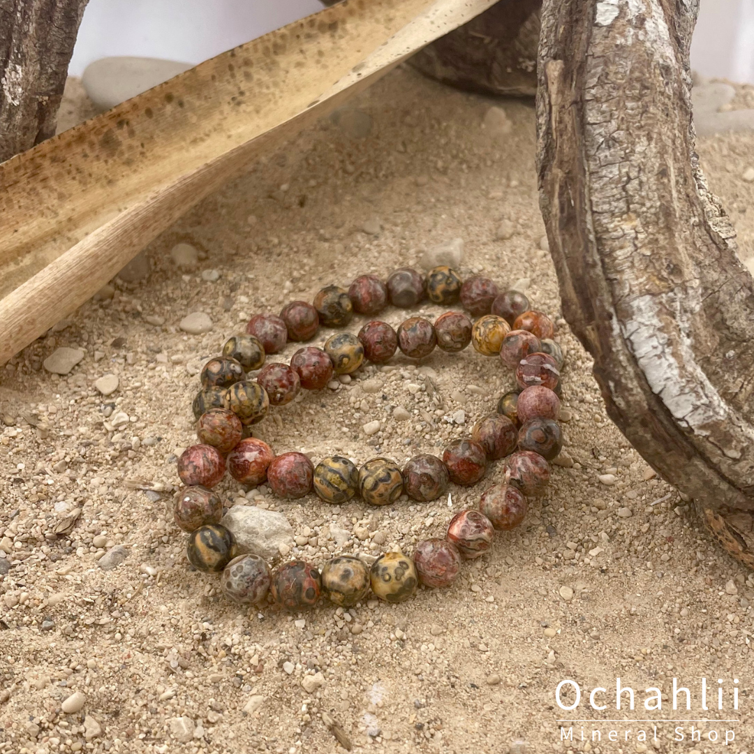 Jaspis Luipaard  (Rhyoliet) armband 8mm