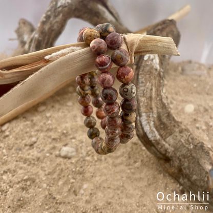 Jaspis Luipaard  (Rhyoliet) armband 8mm