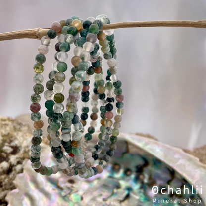Moss agate bracelet 4mm