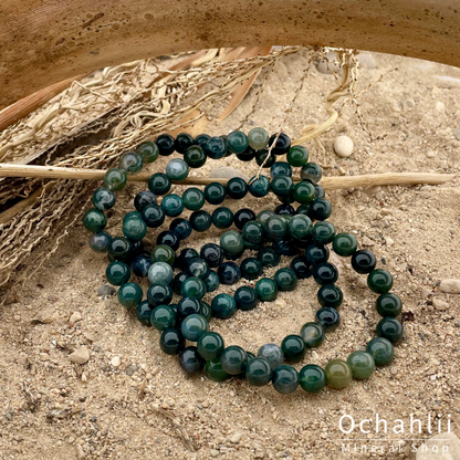 Moss agate bracelet 8mm