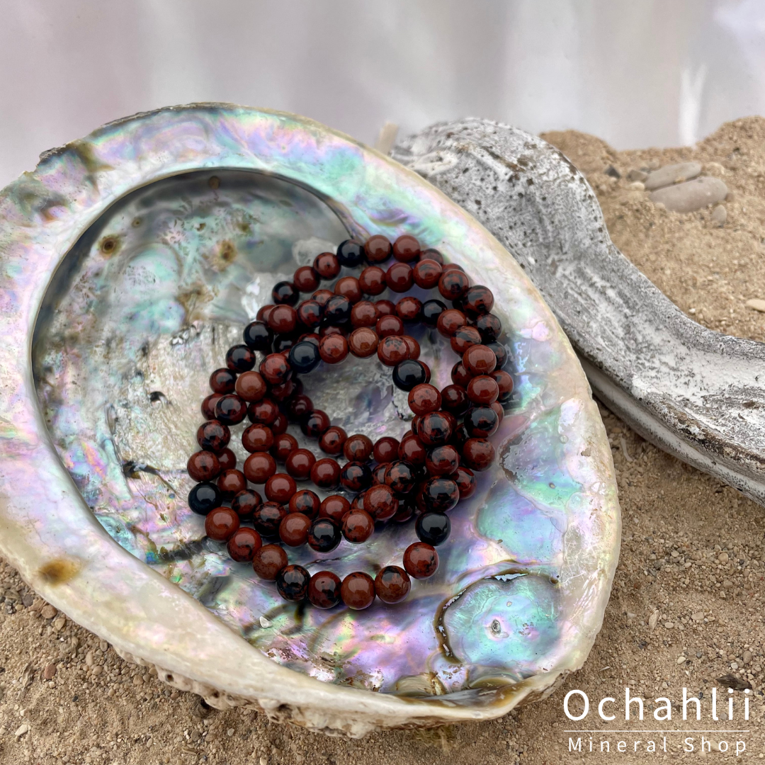 Pulsera de obsidiana mahony de 8 mm