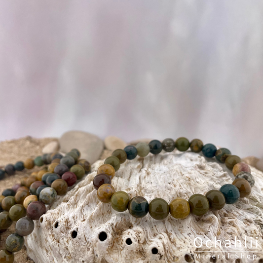 Jaspis Oceaan armband 8mm